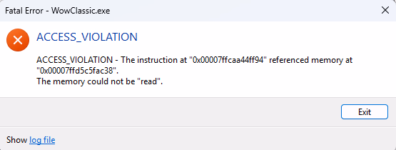 WoW Classic x86 threw an error but still launched
